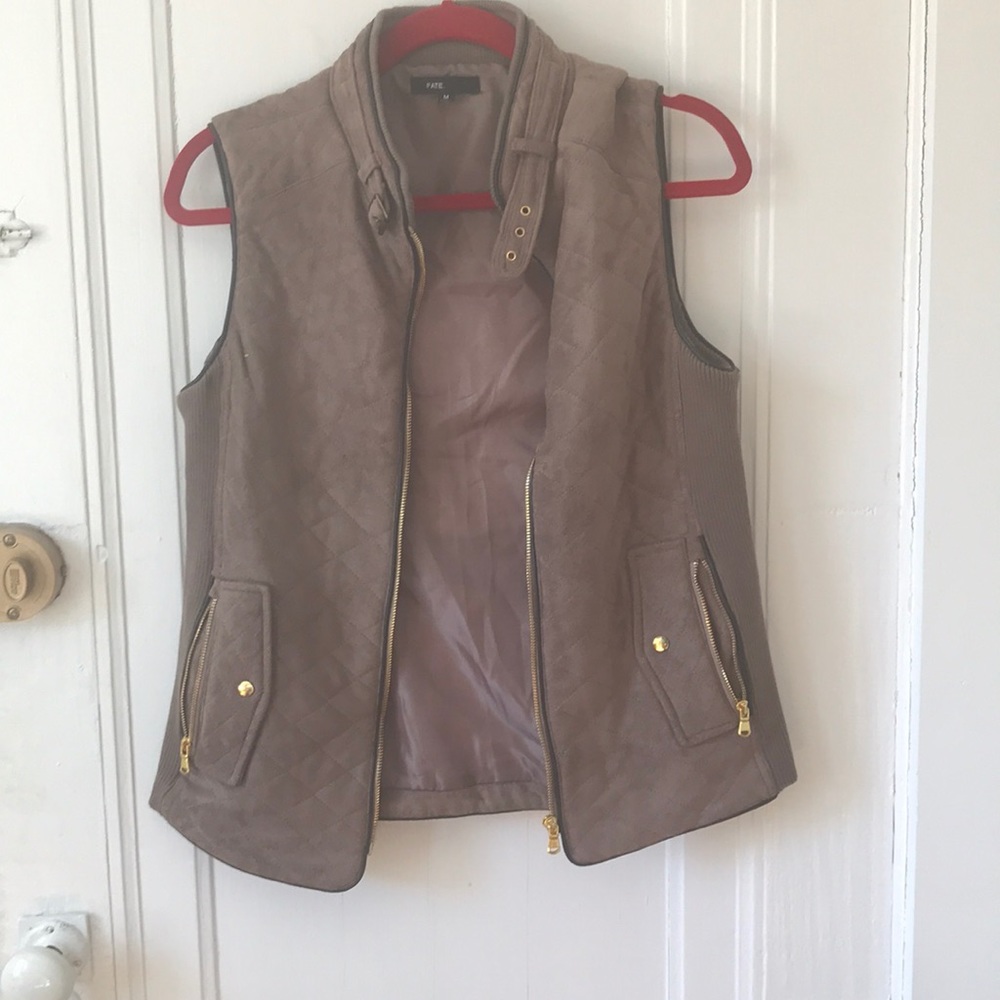 Fate medium brown crushed velvet vest.